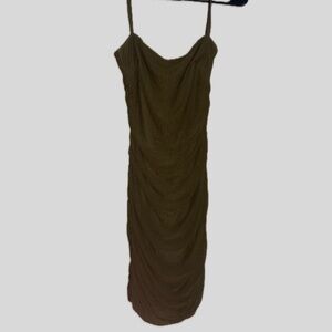 Princess Polly Olive Green Ruched Dress Size 4